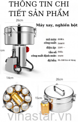 Máy xay ngũ cốc, nấm linh chi, tam thất, xay siêu mịn 4500g