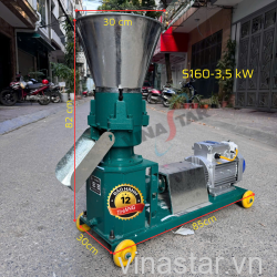 Máy ép cám viên S160-3L, 3.5Kw, năng suất 150kg/ giờ, Sử Dụng Cho Gia Súc, Gia Cầm, Cá,..Đa Dạng Cỡ Sàng, Bảo Hành 12 Tháng