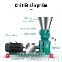 Máy ép cám viên S160-3L, 3.5Kw, năng suất 150kg/ giờ, Sử Dụng Cho Gia Súc, Gia Cầm, Cá,..Đa Dạng Cỡ Sàng, Bảo Hành 12 Tháng