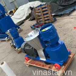 Máy Ép Cám Viên Công Nghiệp, Năng Suất Cao, Máy Trục Liền Loại 4 Lô- Có hộp số Giảm Tốc.Moto 3.5kw Toàn Phát Mặt Sàng tùy chọn