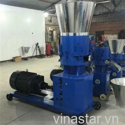 Máy Ép Cám Viên Công Nghiệp, Năng Suất Cao, Máy Trục Liền Loại 4 Lô- Có hộp số Giảm Tốc.Moto 3.5kw Toàn Phát Mặt Sàng tùy chọn